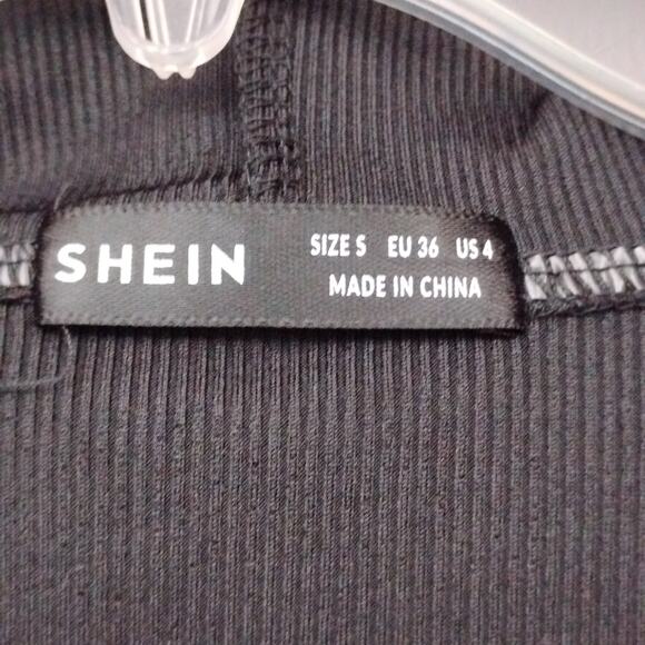 Shein Ribbed Full Zipper Hoodie with Drawstring Size Small Fitted Lightweight - Picture 8 of 10